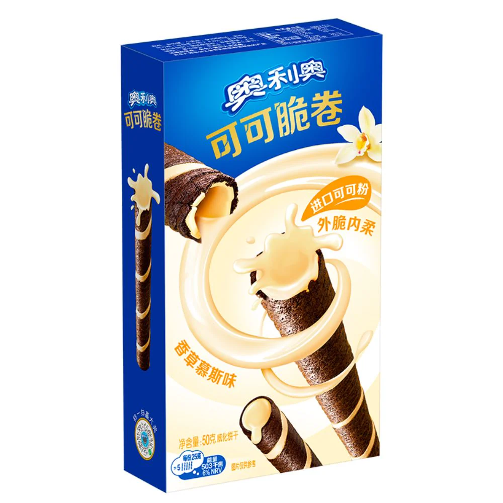Oreo Vanilla Rolls, biscotti roll con crema alla vaniglia da 50g