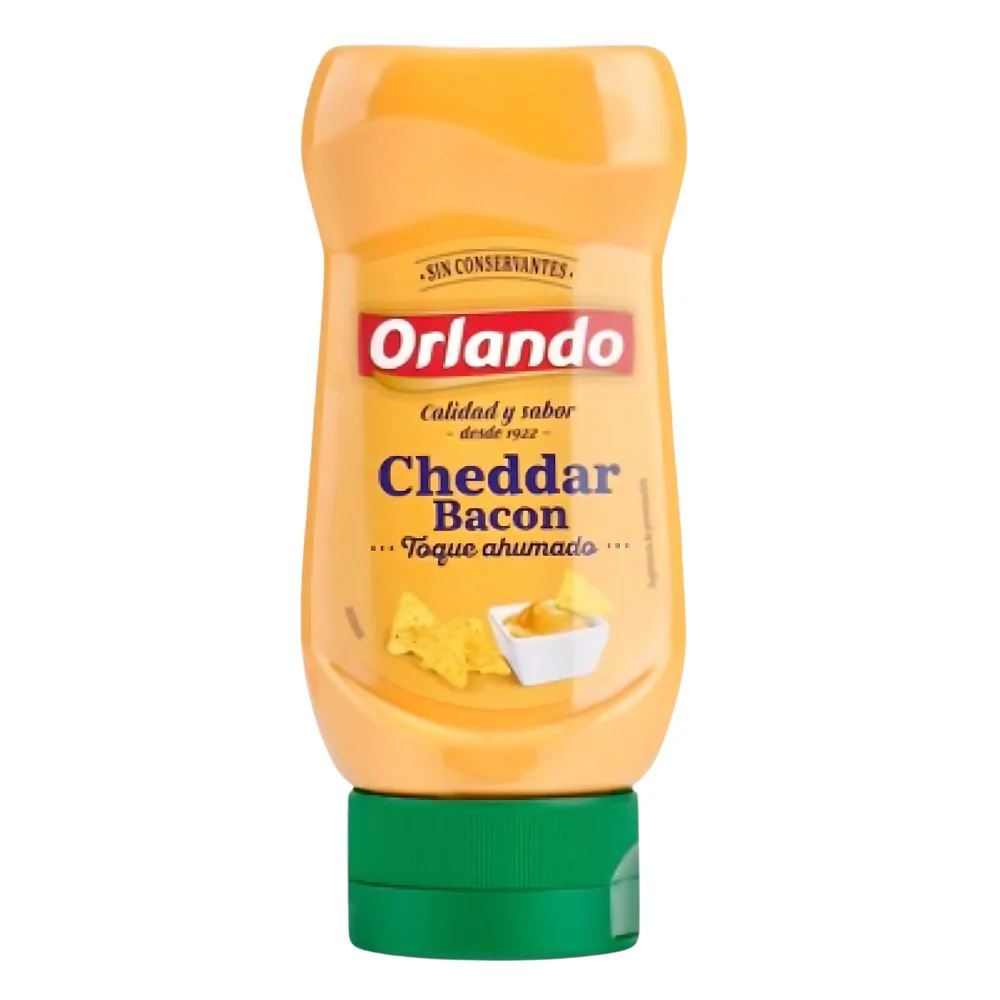 Orlando Cheddar Bacon, salsa dal sapore di cheddar fuso e bacon affumicato da 245g