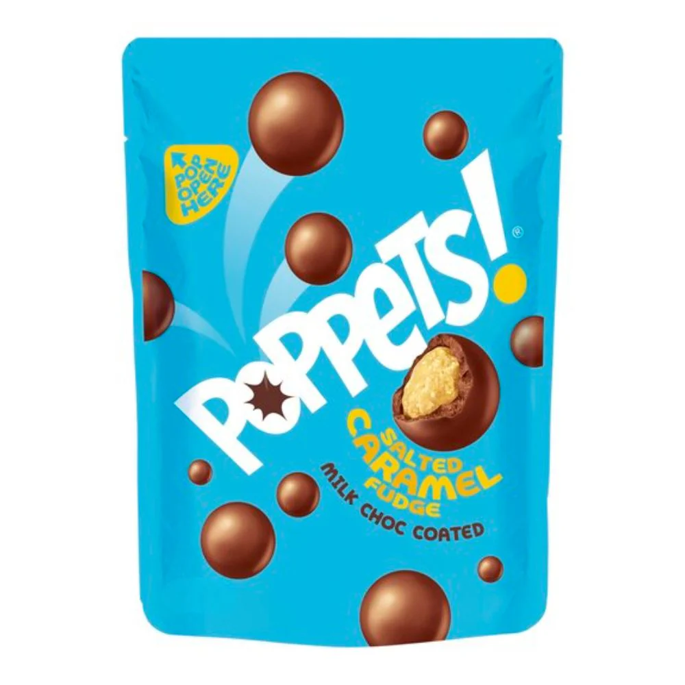 Poppets! Salted Caramel Fudge, cioccolatini ripieni di caramello salato da 100g