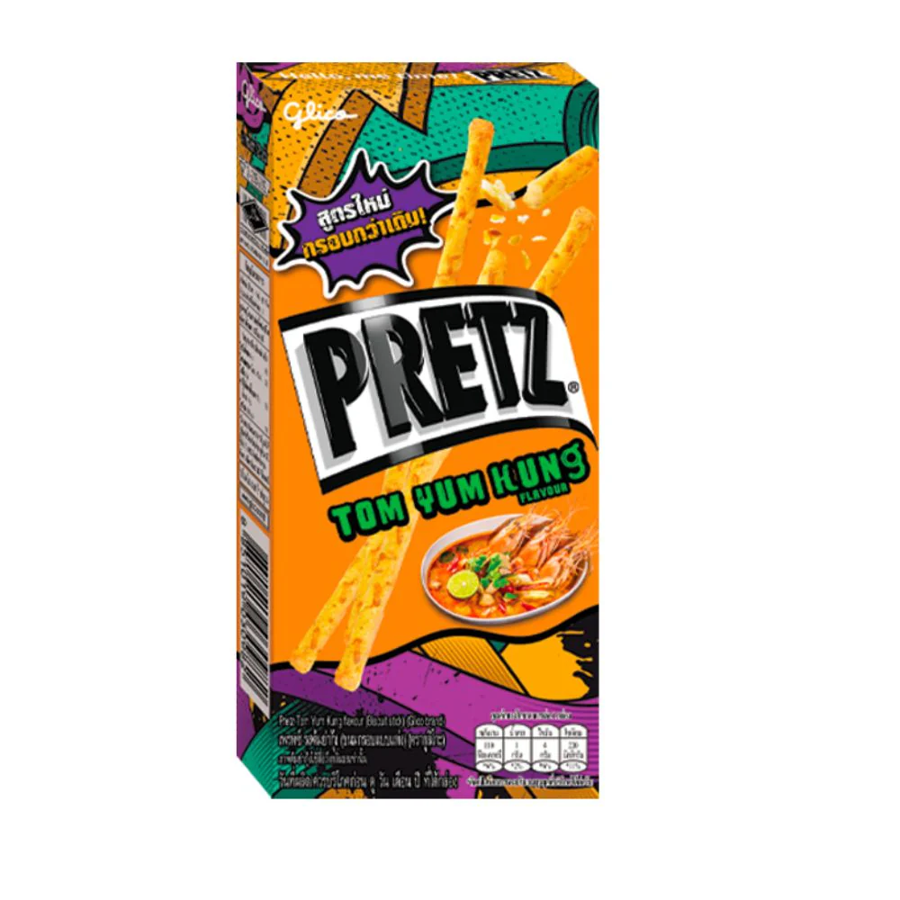 Pretz Tom Yum Kung Flavor, pretzel al gusto tom yum da 23g
