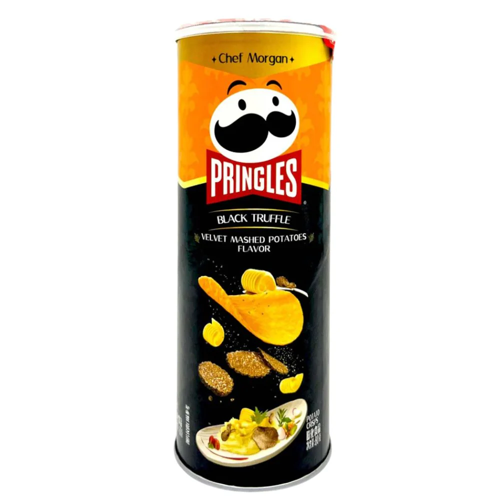 Pringles Black Truffle Velvet Mashed Potatoes, patatine aromatizzate al gusto di purea di patate al tartufo nero da 80g