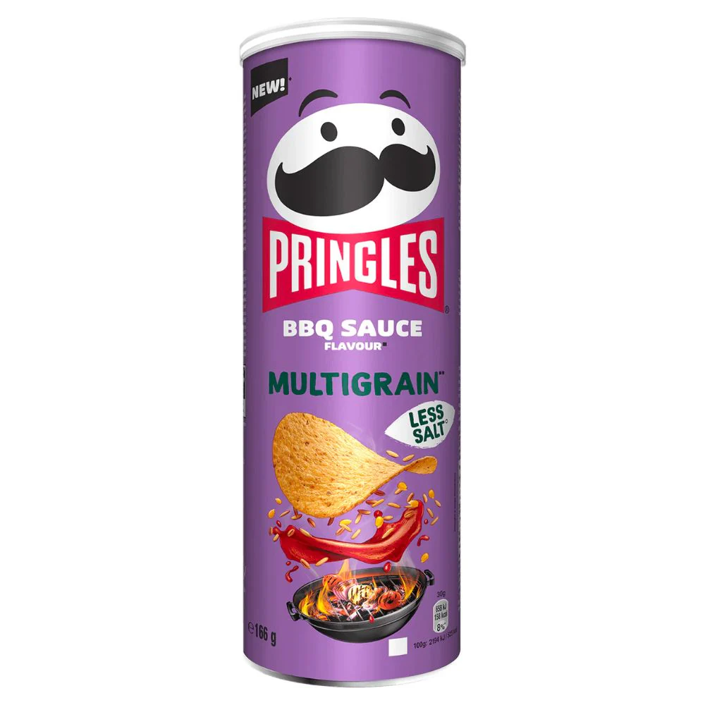 Pringles Multigrain BBQ Sauce, patatine ai cereali al gusto di salsa bbq da 166g