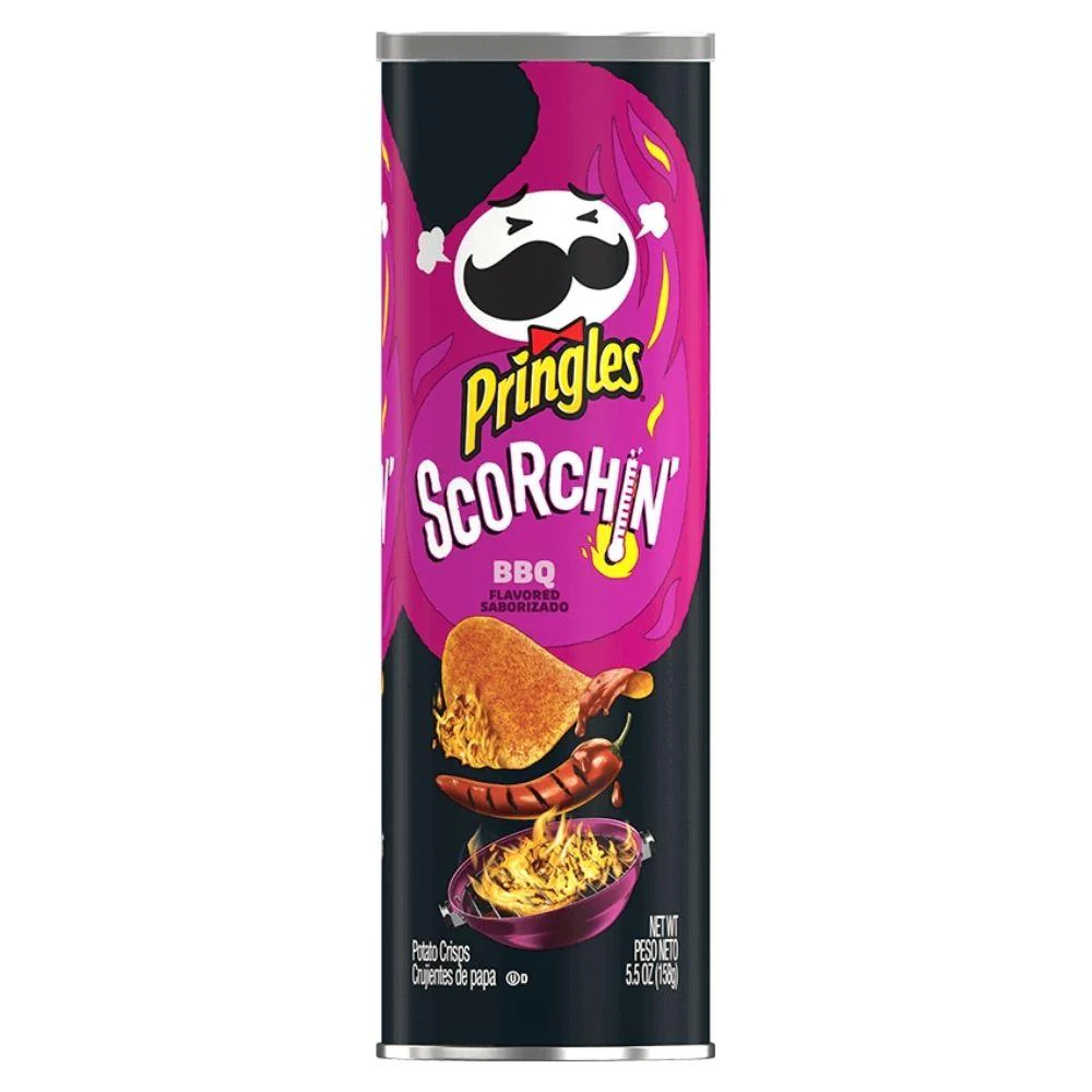 Pringles Scorchin' BBQ, patatine piccanti al barbecue da 158g