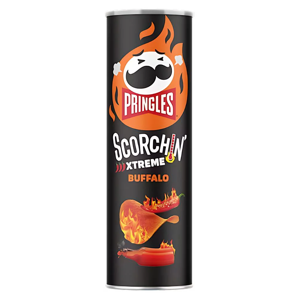 Pringles Scorchin Xtreme Buffalo, patatine al gusto di salsa buffalo da 156g