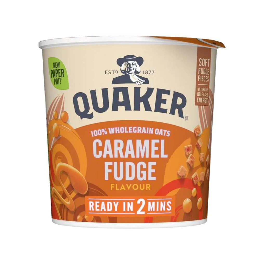 Quaker Caramel Fudge, fiocchi d'avena al gusto di caramello da 58g