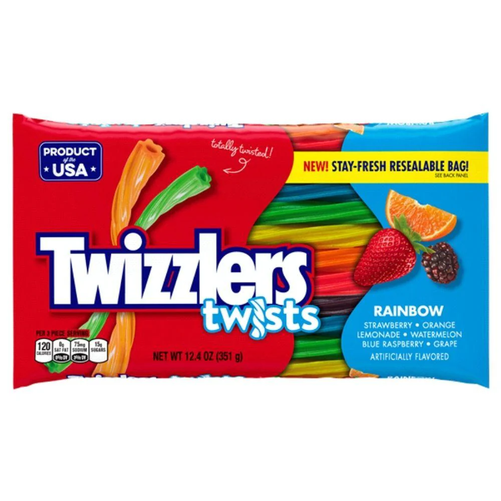 Rainbow Twizzlers, liquirizie alla frutta da 351g