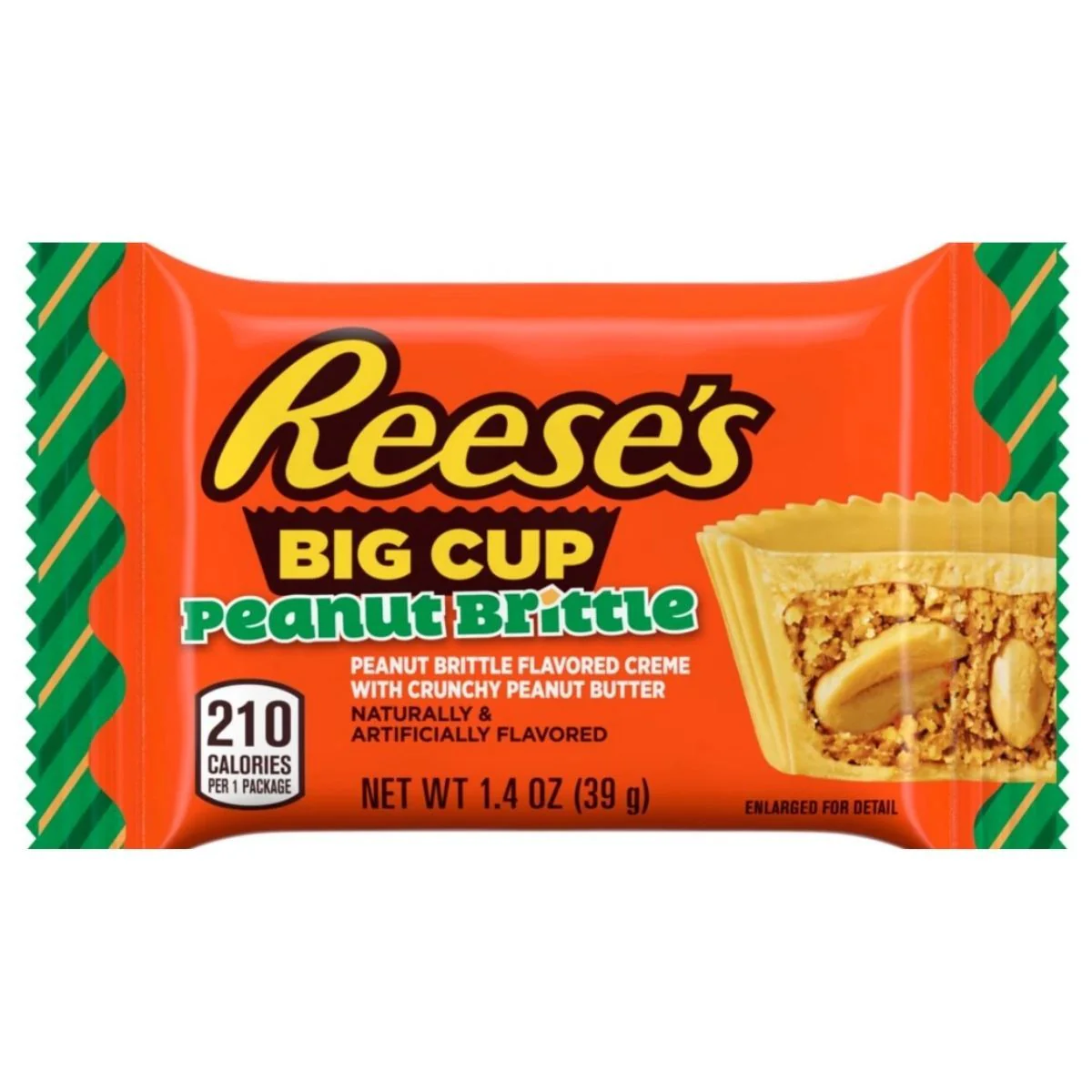 Reese's Big Cup Peanut Brittle King Size, tazze al burro d'arachidi con pezzi di arachidi da 79g