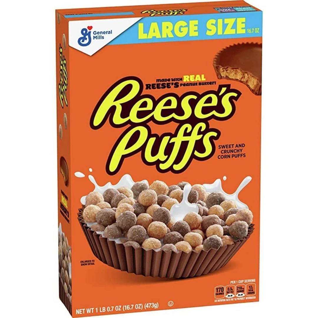Reese's Peanut Butter Puffs Family size, cereali al burro d'arachidi da 473g