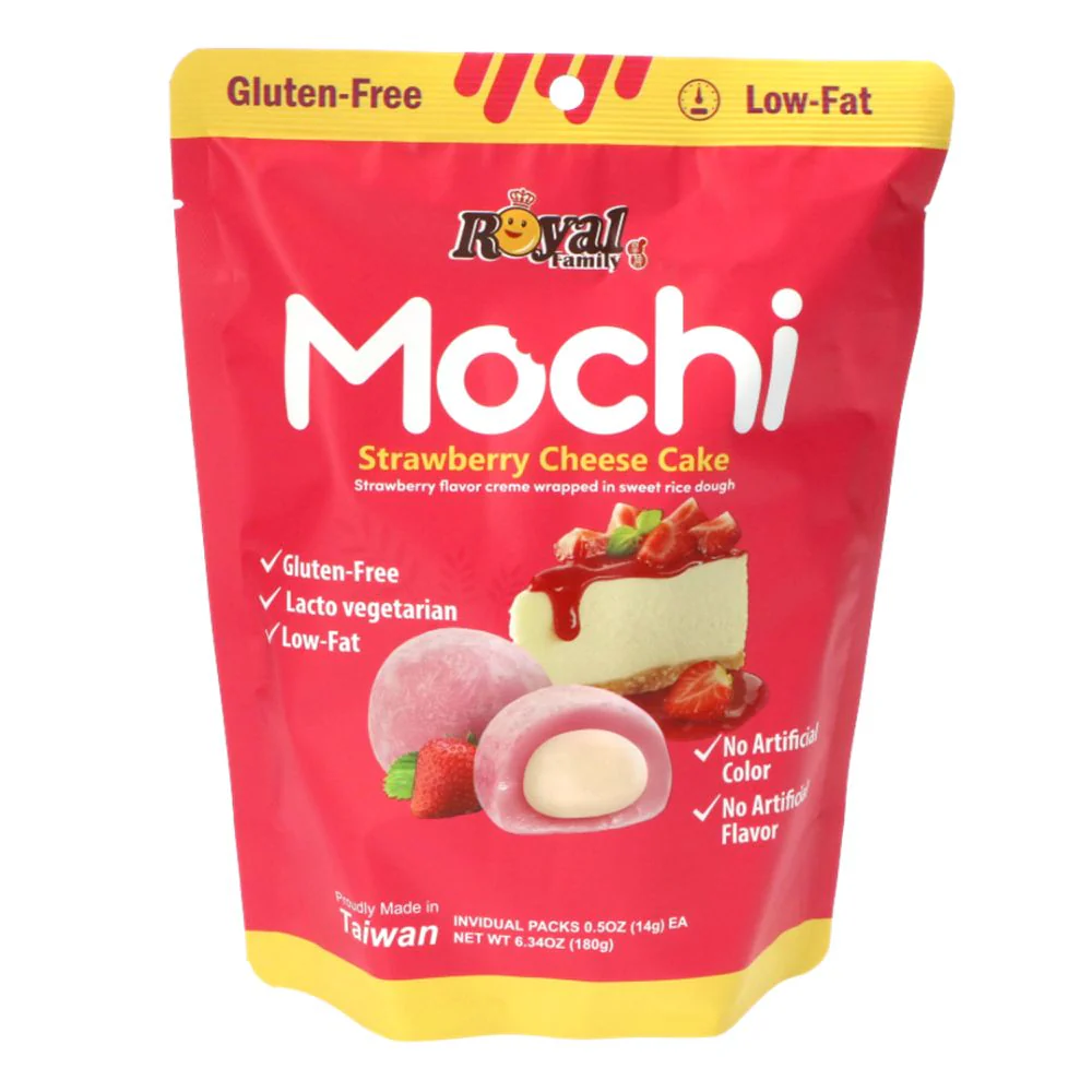 Royal Family Strawberry Cheesecake Mochi, mochi al gusto di Cheesecake alla fragola da 180g