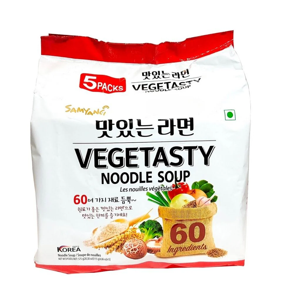 Samyang Vegetasty Noodle Soup, 5 porzioni di ramen alle verdure da 115g
