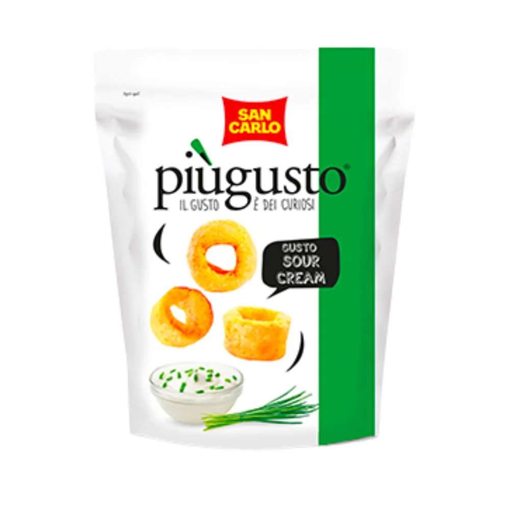 San Carlo Più Gusto Sour Cream, patatine al gusto di panna acida da 80g