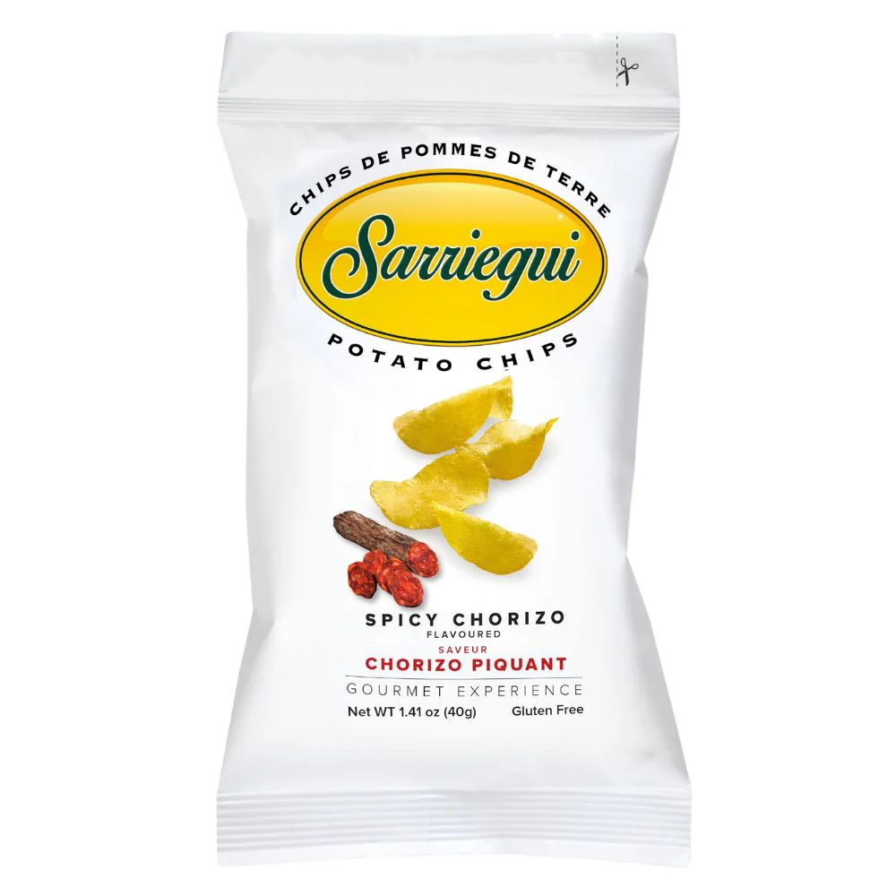Sarriegui Potato Chips Chorizo, patatine al gusto di chorizo piccante da 40g