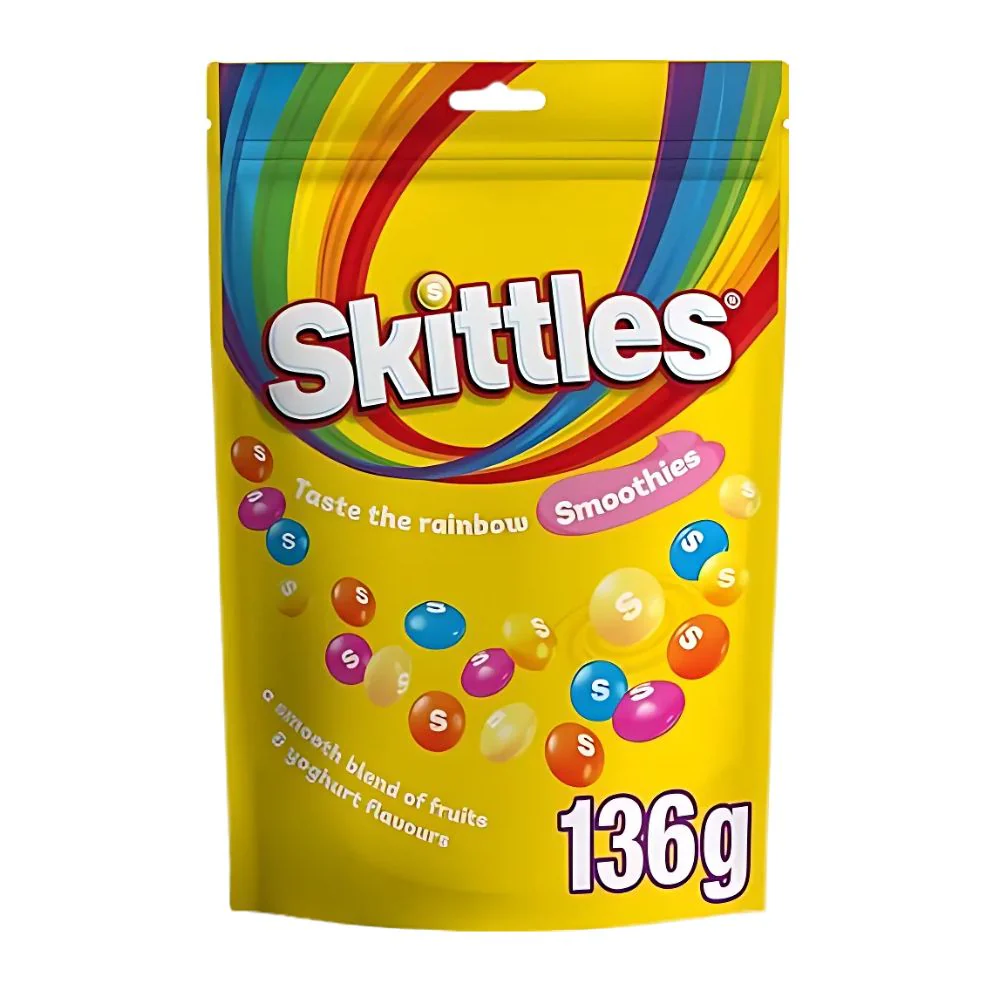 Skittles Smoothies Pouch, caramelle al gusto di frutta e yogurt da 136g
