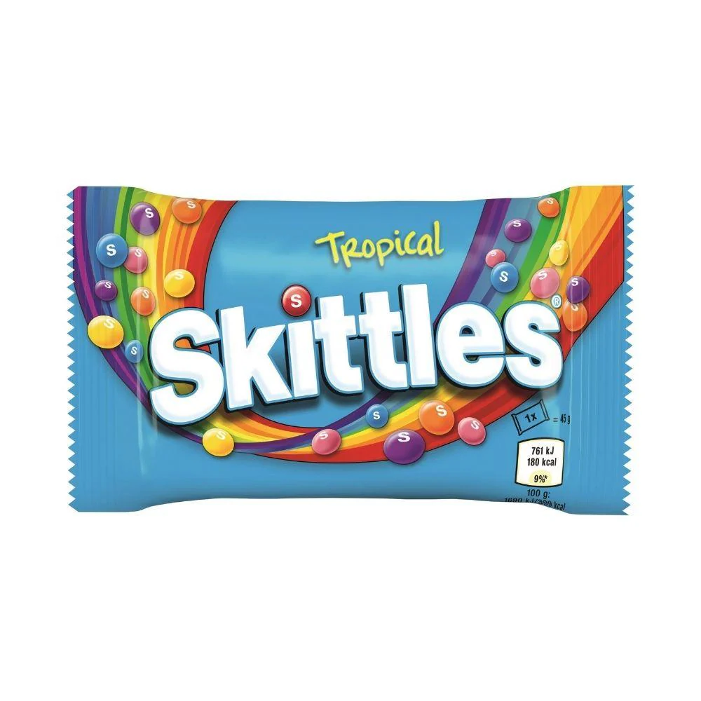 Skittles Tropical, confetti alla frutta tropicale da 45g
