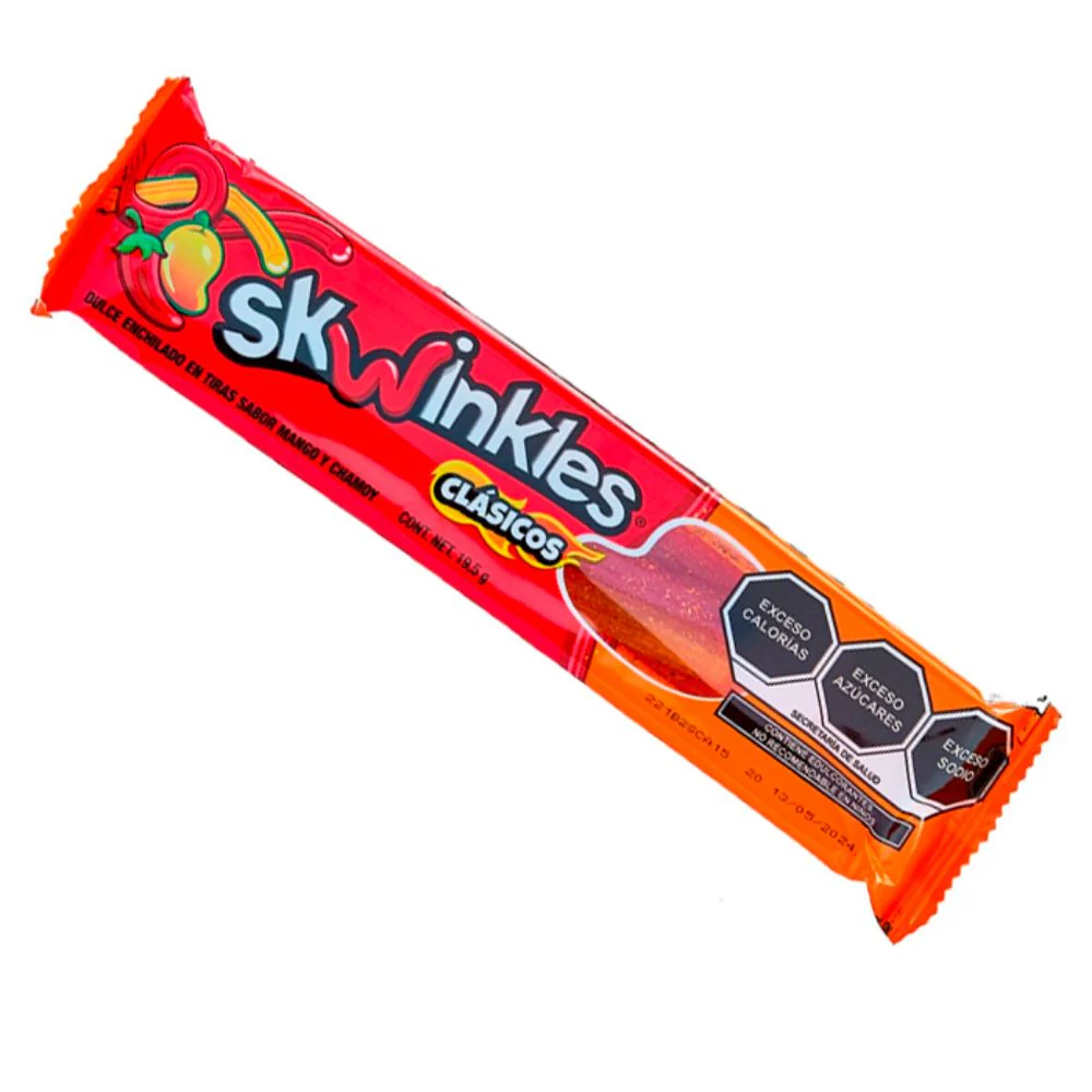 Skwinkles Candy Clasicos Mango Chamoy, caramelle piccanti al gusto di mango e chamoy da 19g
