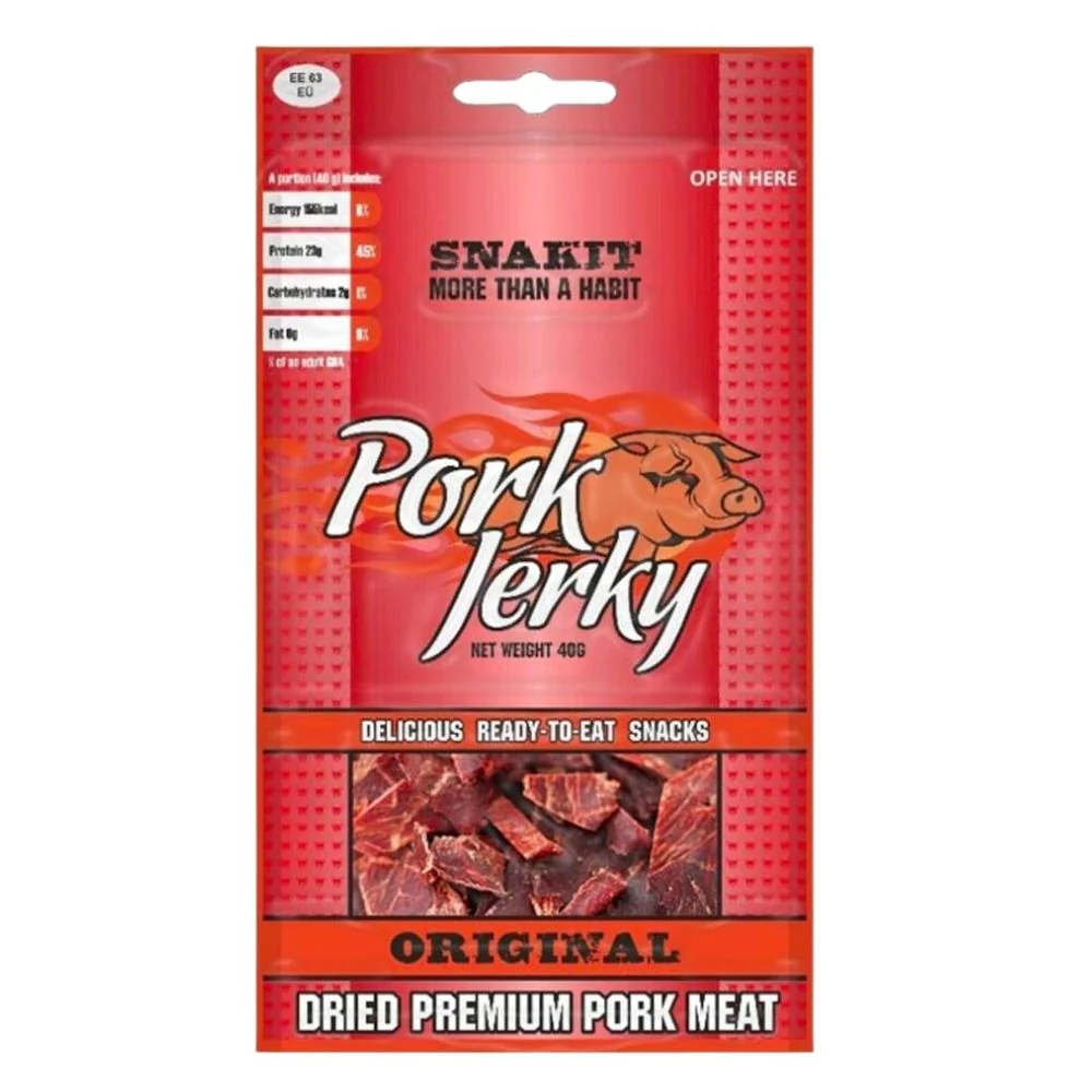 Snakit Pork Jerky Original, carne secca di maiale da 40g