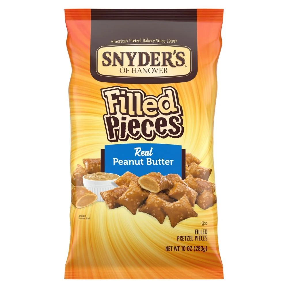 Snyder's Filled Pieces Real Peanut Butter, pretzel ripieni di burro d'arachidi da 141g