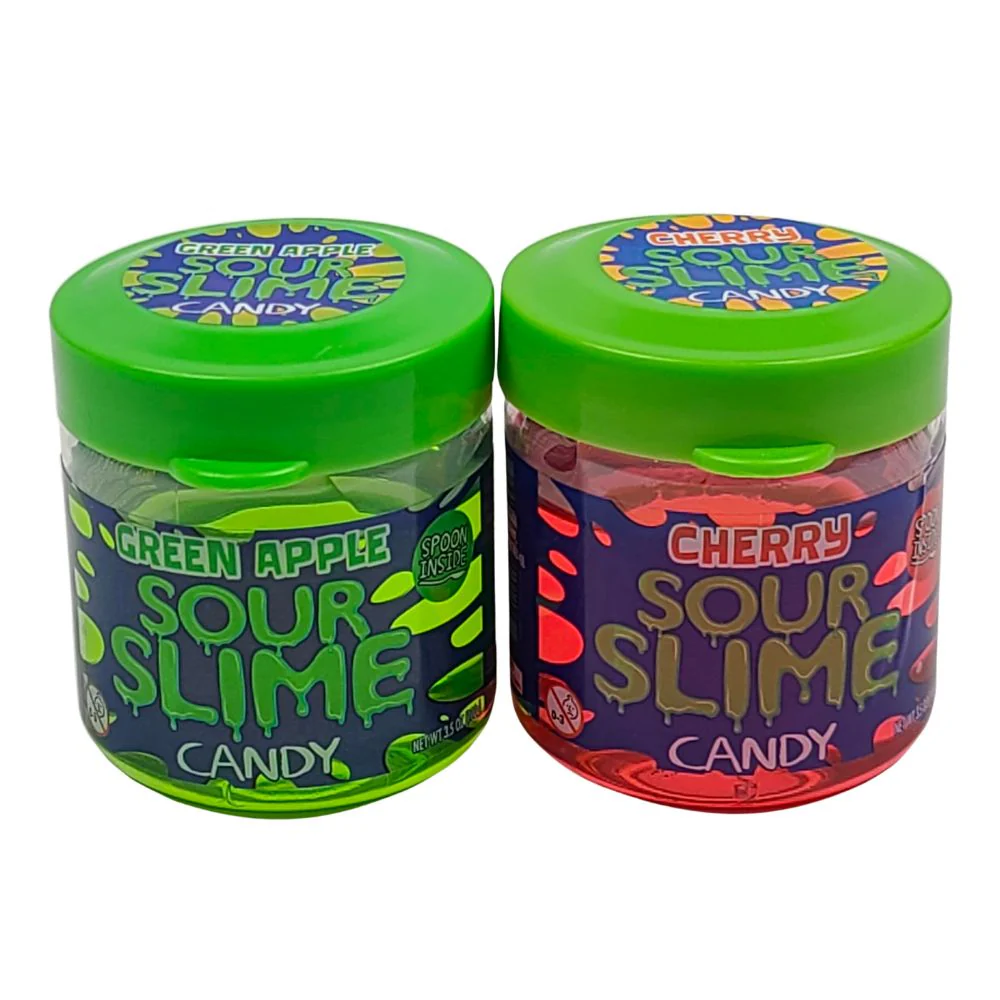 Sour Slime Green Apple Cherry, caramella slime gusto a sorpresa tra mela verde e ciliegia da 100gr