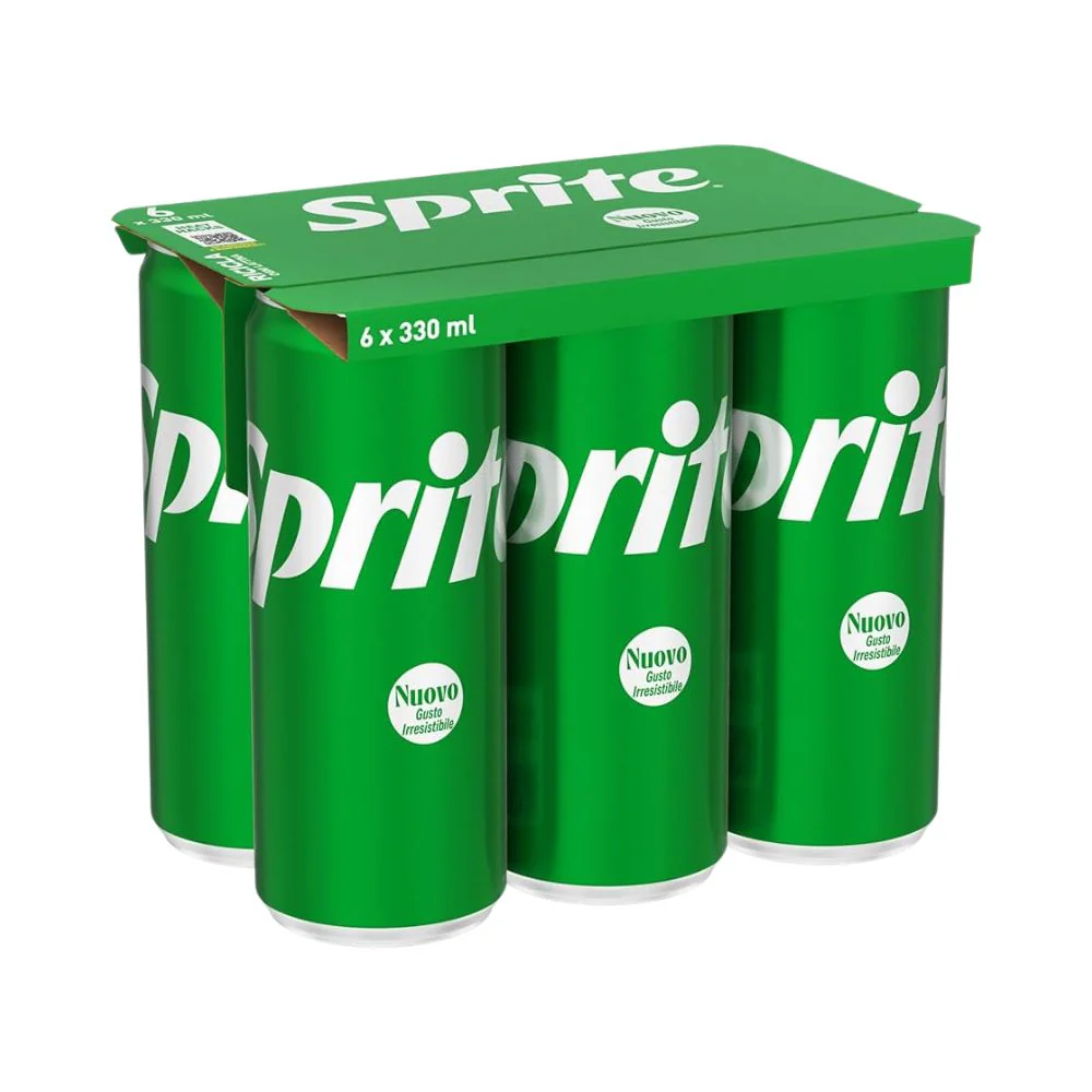 Sprite, 6 lattine di Sprite al gusto di limone e lime da 330ml
