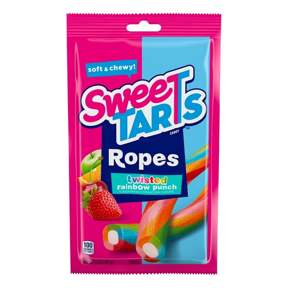 Sweetarts Ropes Twisted Rainbow Punch, stecche di caramelle alla frutta da 141g