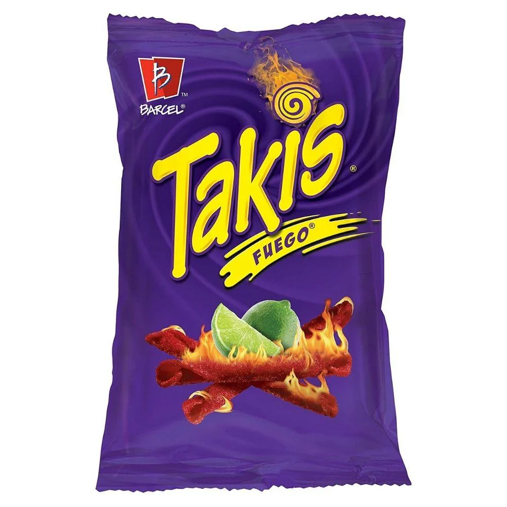 Takis Fuego Chips, confezione di riccioli di tortillas al peperoncino piccante da 113g