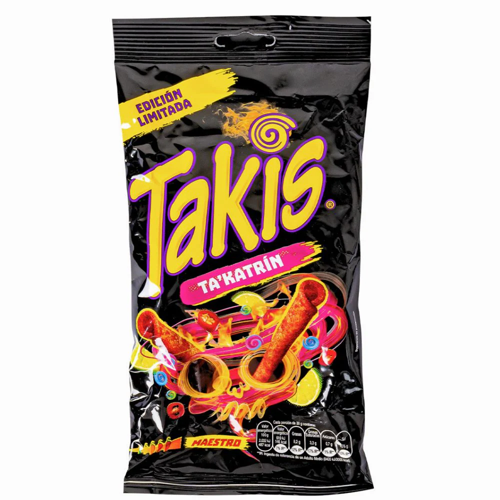 Takis Ta'Katrin, riccioli di tortillas extra piccanti 90g | EDIZIONE LIMITATA