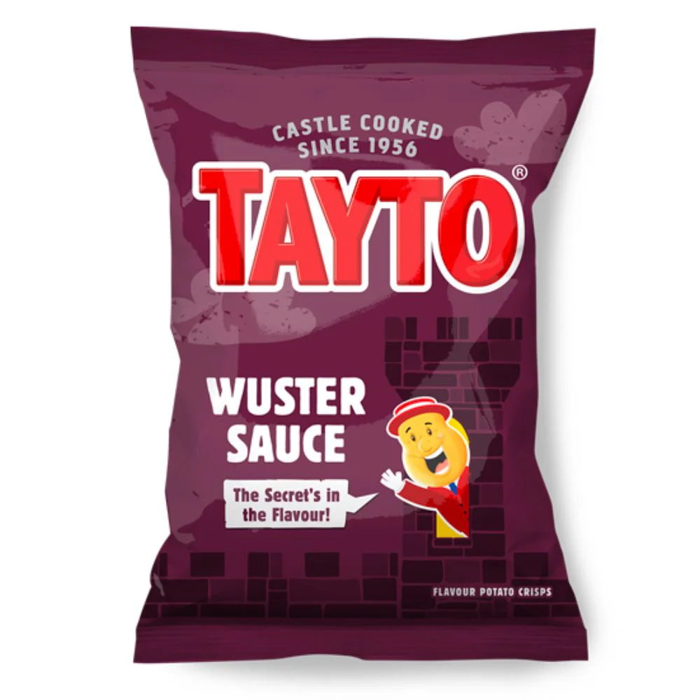 Tayto Chips Wuster Sauce, patatine alla salsa Worcestershire da 32g