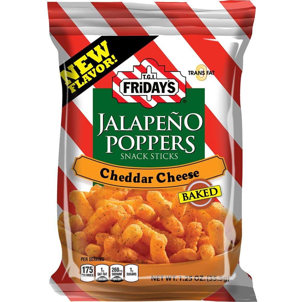 TGI Fridays Jalapeño Cheddar Cheese, patatine all'jalapeño e cheddar da 113.4G