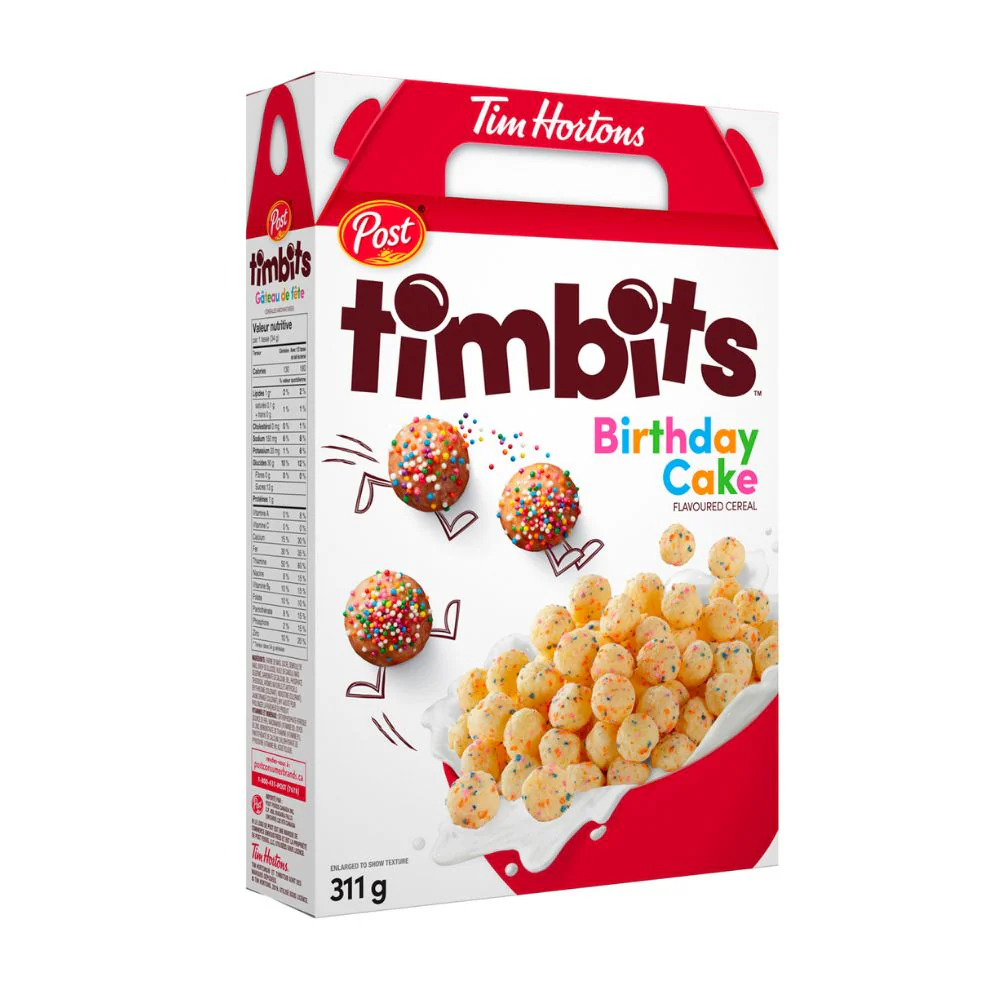 Timbits Birthday Cake, cereali con confetti colorati da 311g