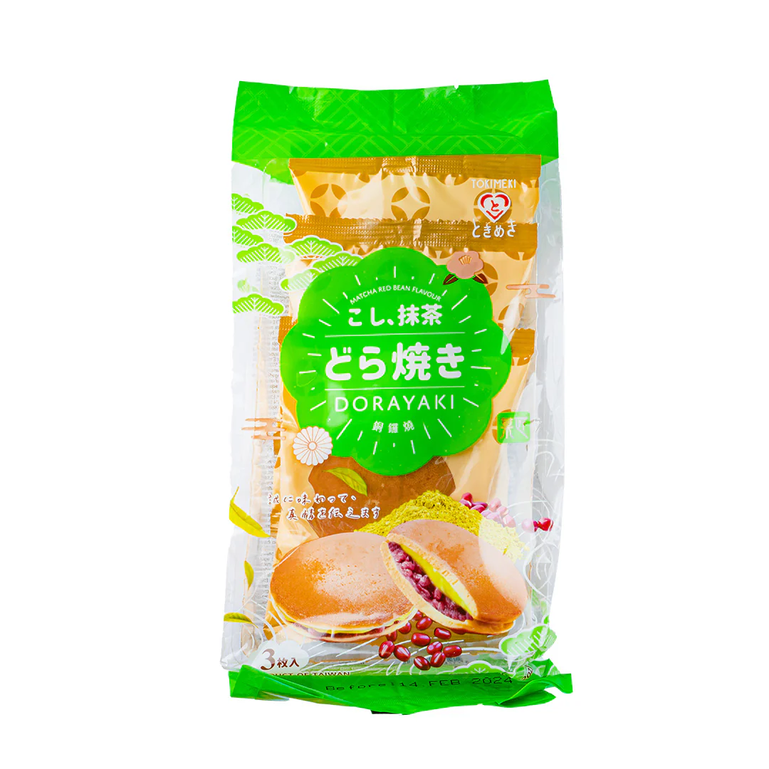 Tokimeki Dorayaki Matcha Red Bean, dorayaki ripieni di crema ai fagioli rossi e matcha da 165g
