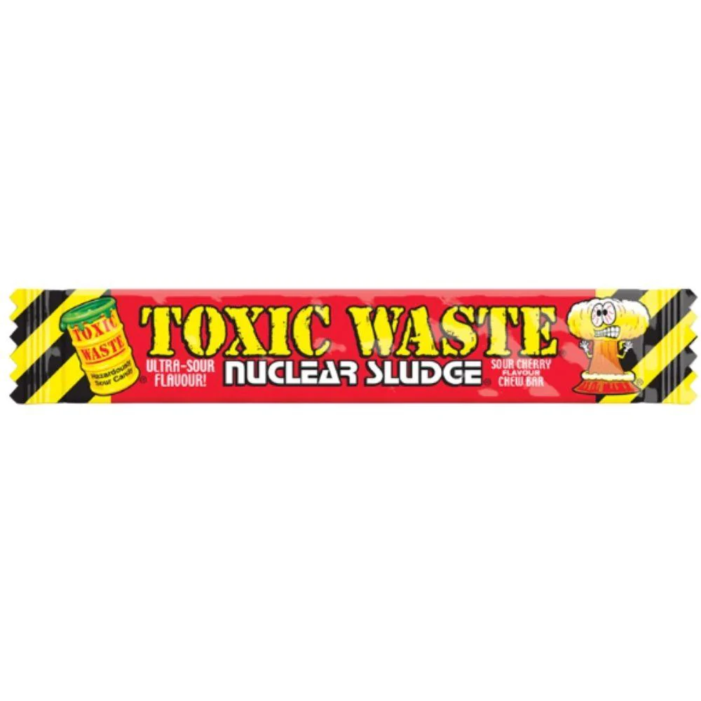 Toxic Waste Nuclear Sludge Chew Bar Sour Cherry, caramella aspra alla ciliegia da 20g