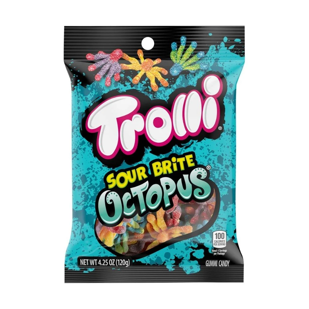 Trolli Sour Brite Octopus, caramelle aspre alla frutta da 120g