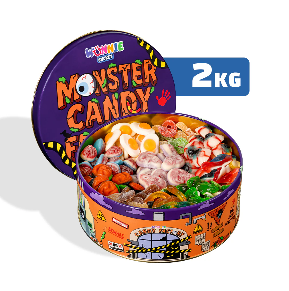 Wunnie Bucket “Happy Halloween”, latta da comporre con le tue caramelle gommose preferite - 2 kg