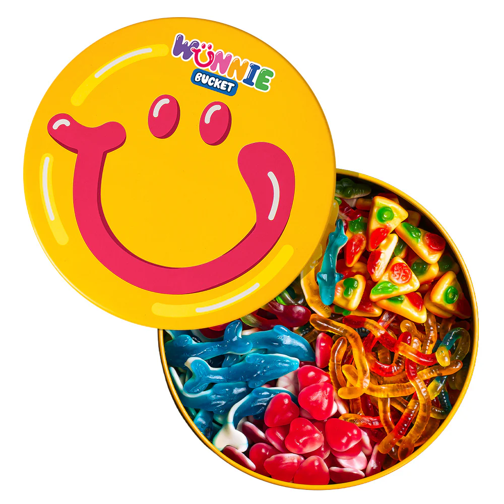 Wunnie Bucket Jelly Mix, latta di caramelle gommose lisce - Image 3