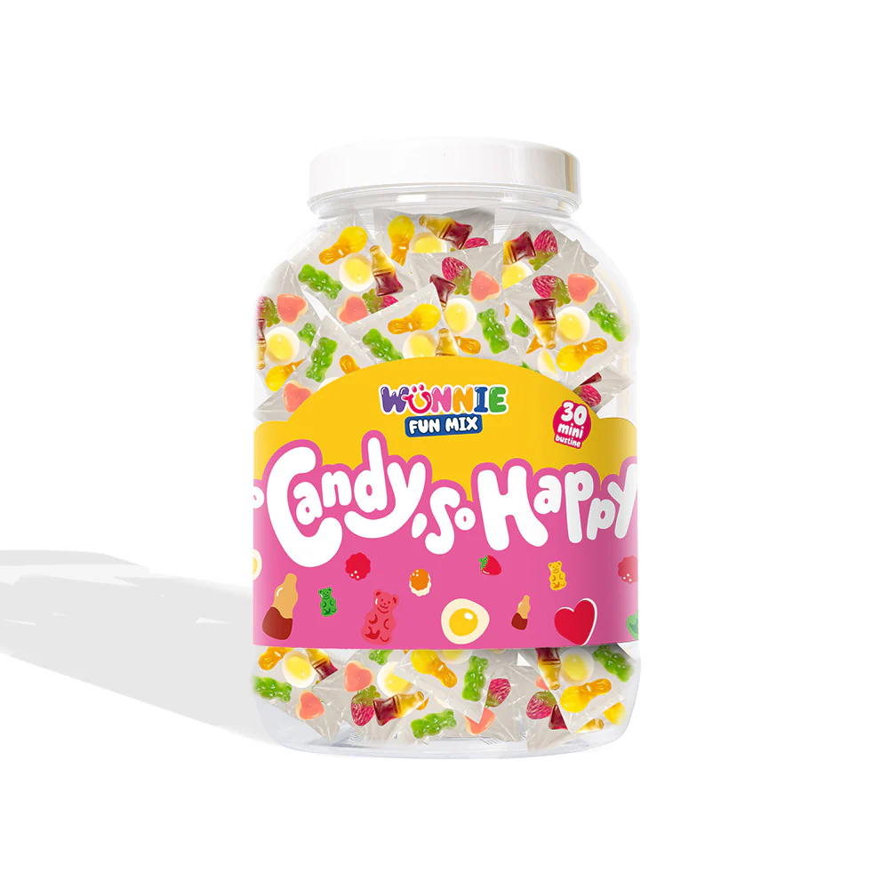 Wunnie Fun Mix, barattolo con bustine monoporzione di caramelle gommose in gusti assortiti (30 o 60 pz) - Image 3