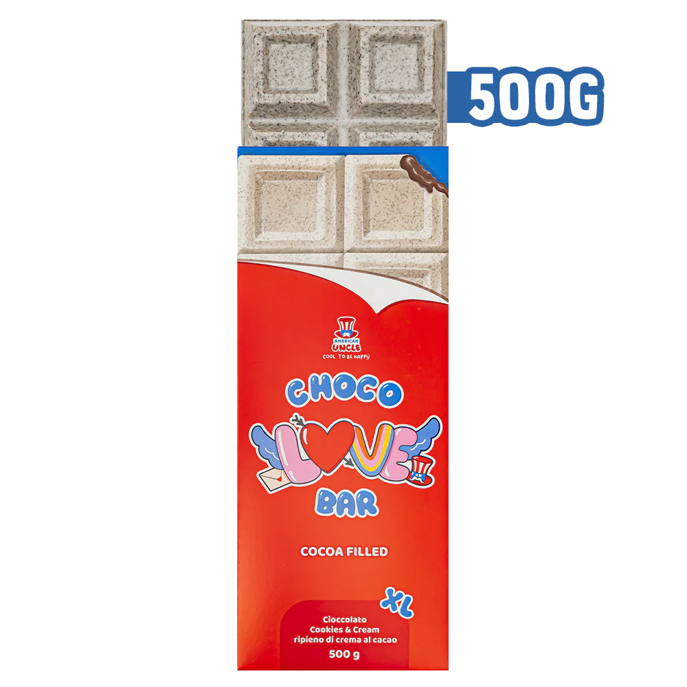 XL Cocoa filled Choco Love Bar, cioccolato Cookies & Cream ripieno di crema al cacao da 500g - Image 3