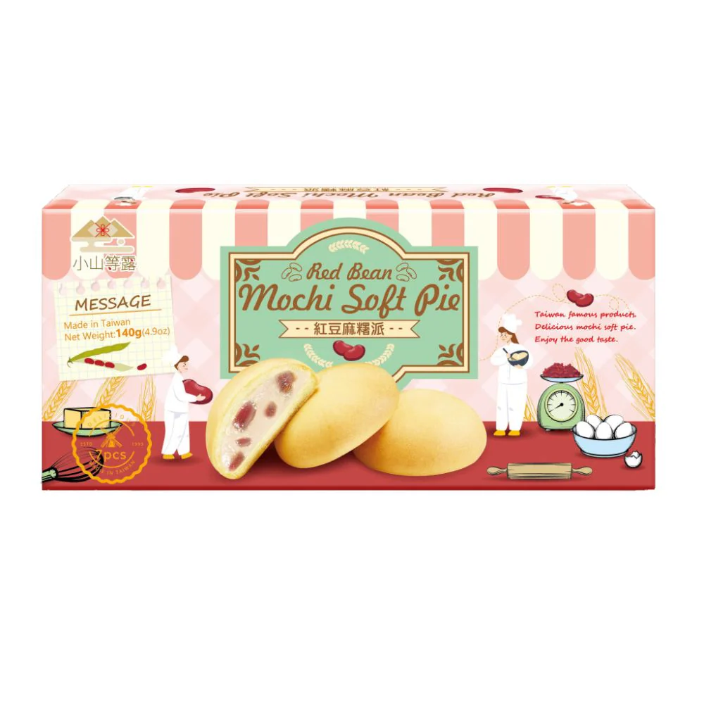 Yi Xi Food Japanese Mochi Soft Pie Red Bean, mochi ripieni di crema ai fagioli rossi da 140g