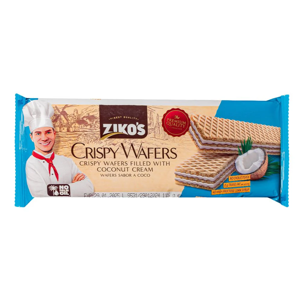 Ziko’s Crispy Wafers Coco, wafer al cocco da 115g
